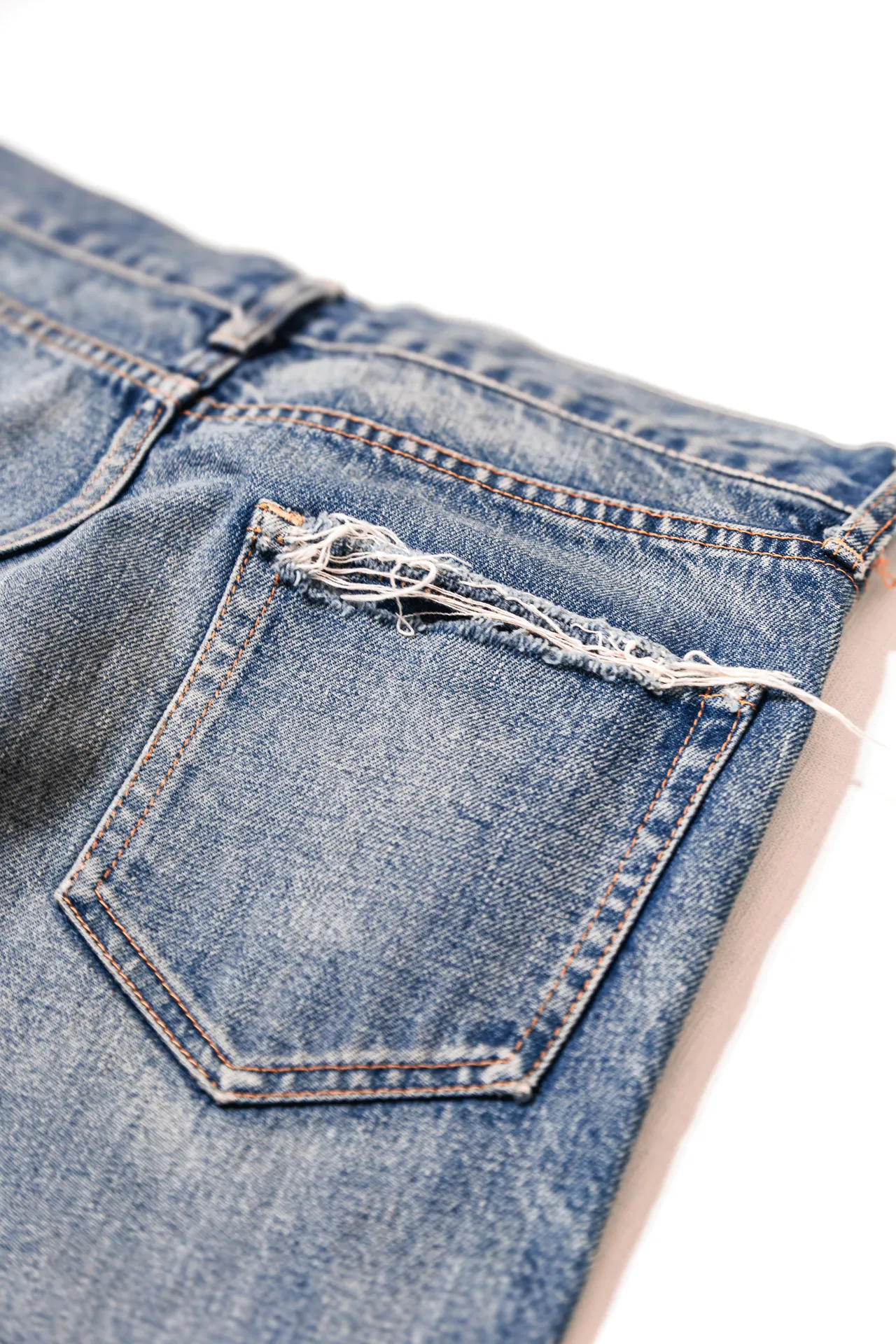 岡山のデニム加工会社 パンツ裏　アップ